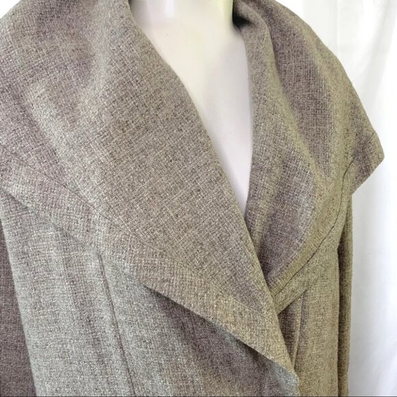 LINDA LUNDSTRÖM OVERSIZED  WOOL TRENCH COAT LARGE POCKETS MADE IN CANADA SIZE 6 - Picture 6 of 11